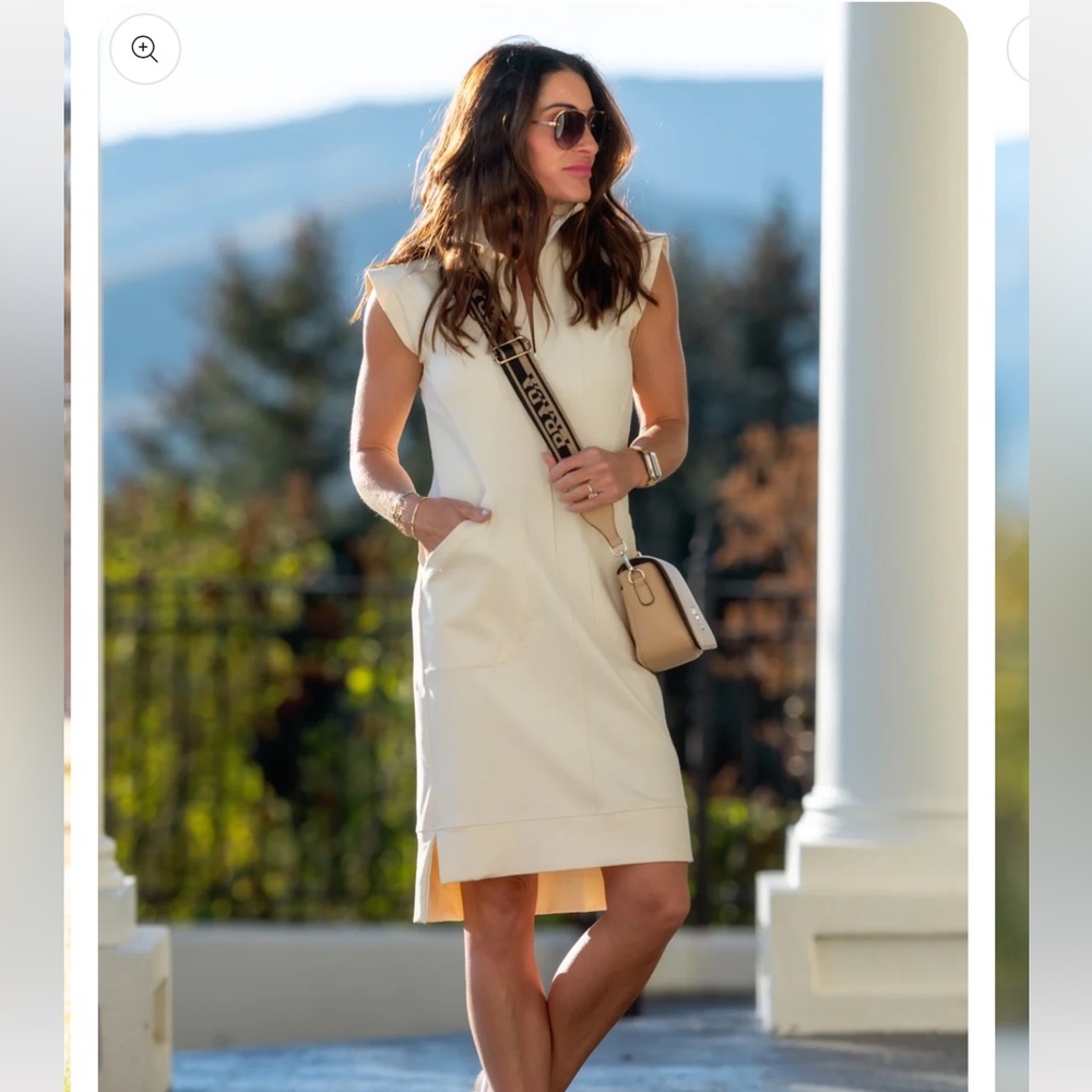 Elegant Cream Sleeveless Dress